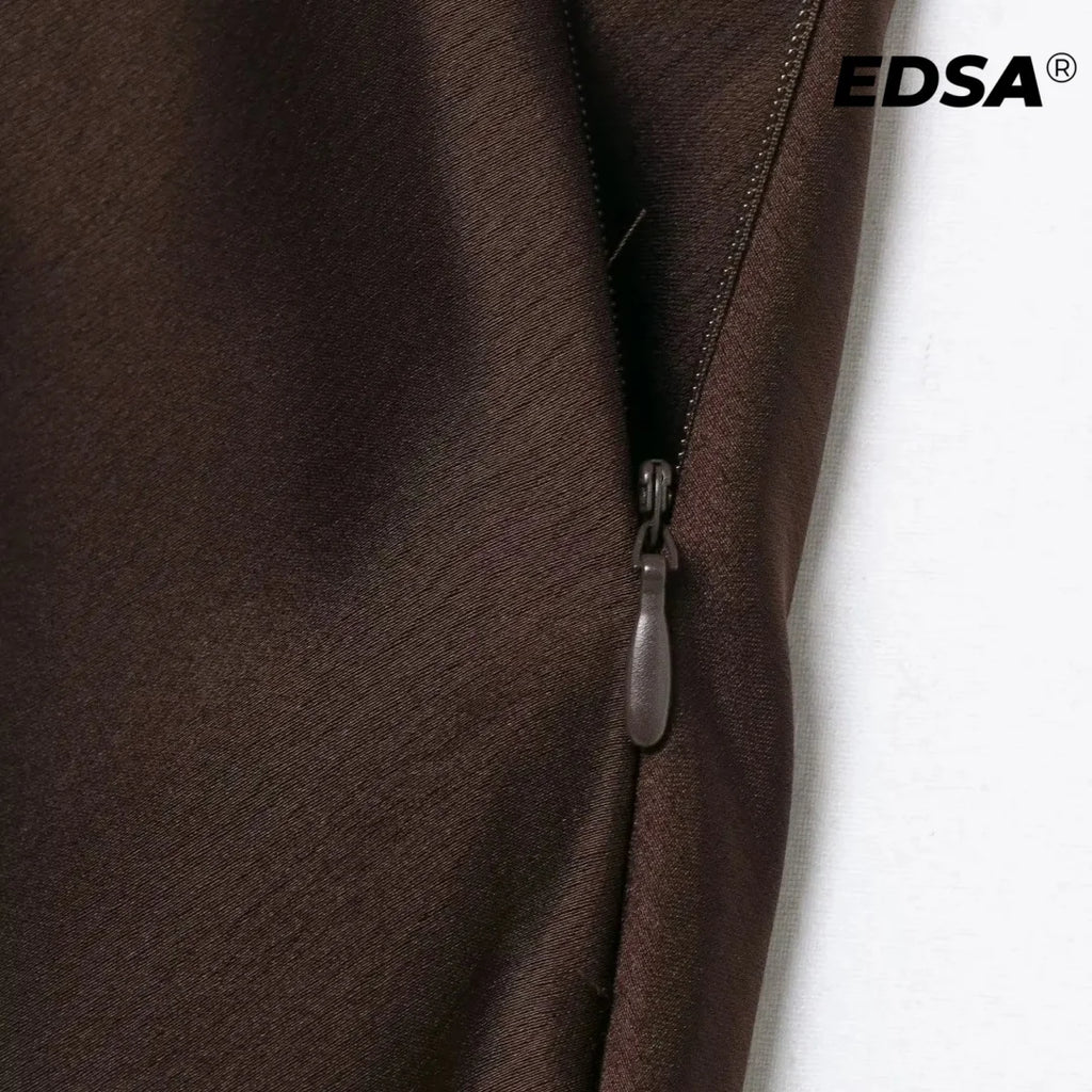 Jupe Satin Dentelle Midi Fendue