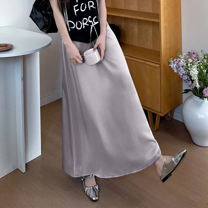 Jupe Satin Sirène Taille Haute Élégante