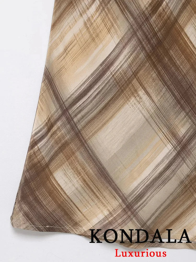 Jupe Satin Vintage Plaid Femme