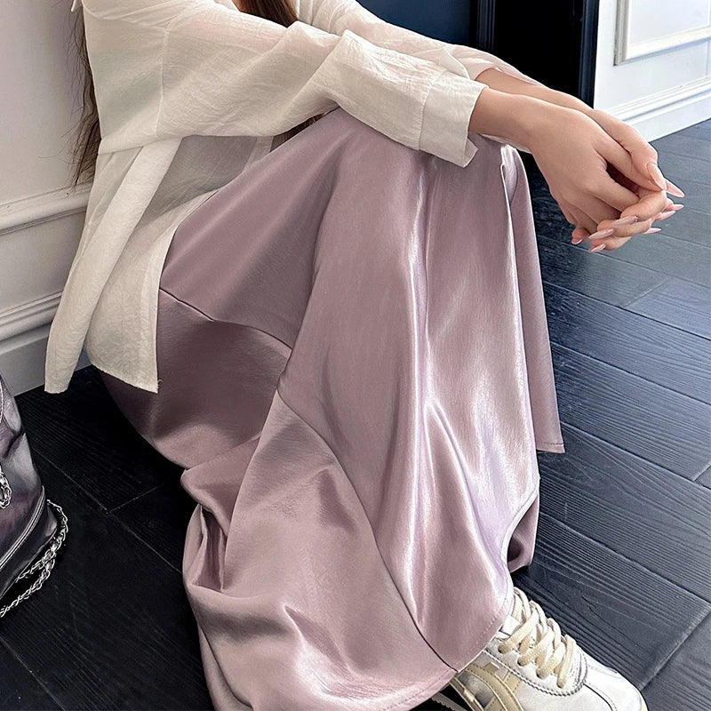 Jupe Satin Sirène Taille Haute Élégante