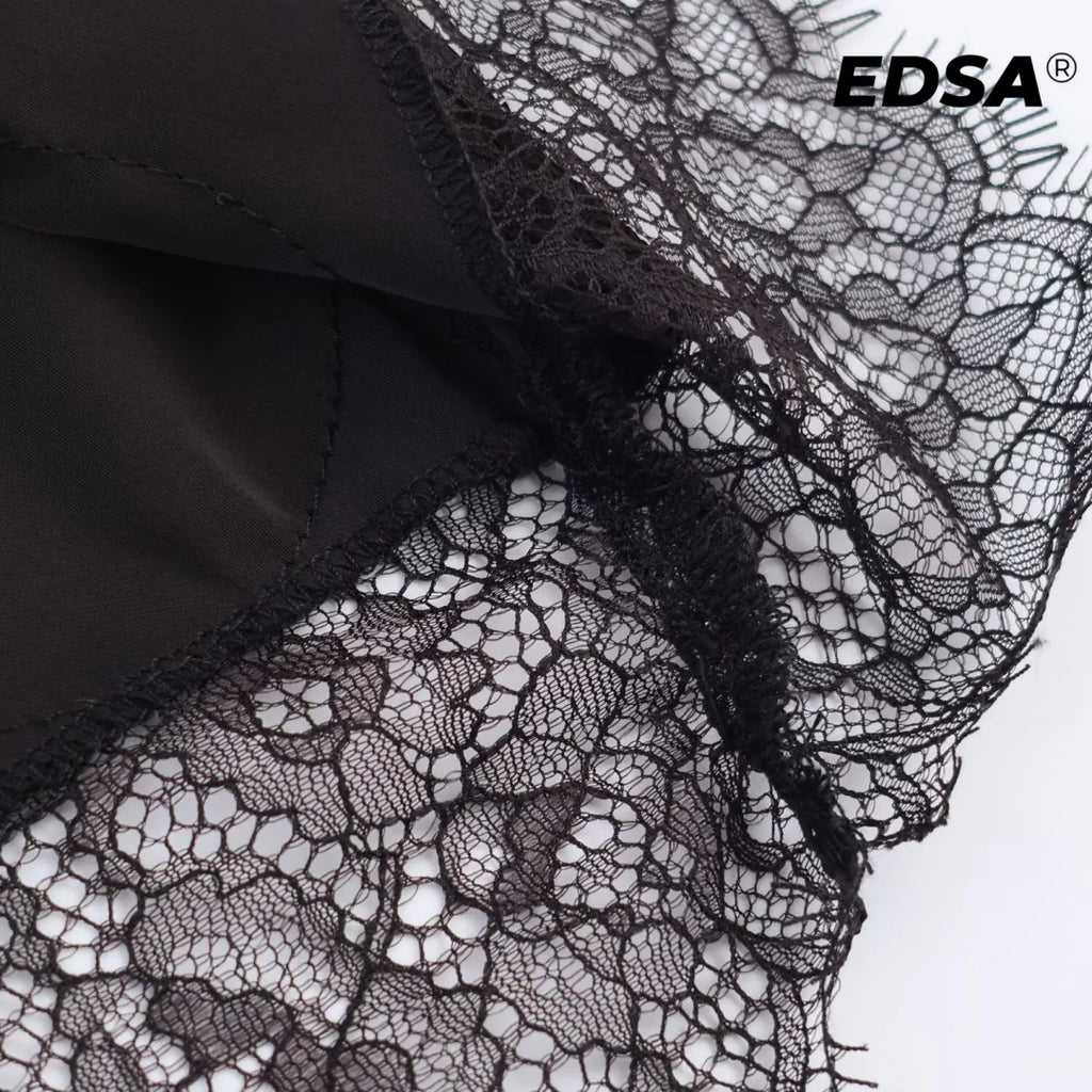 Jupe Satin Dentelle Midi Femme