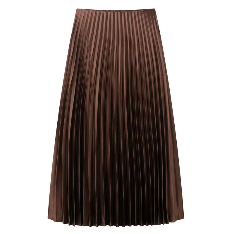 jupe plissée en satin