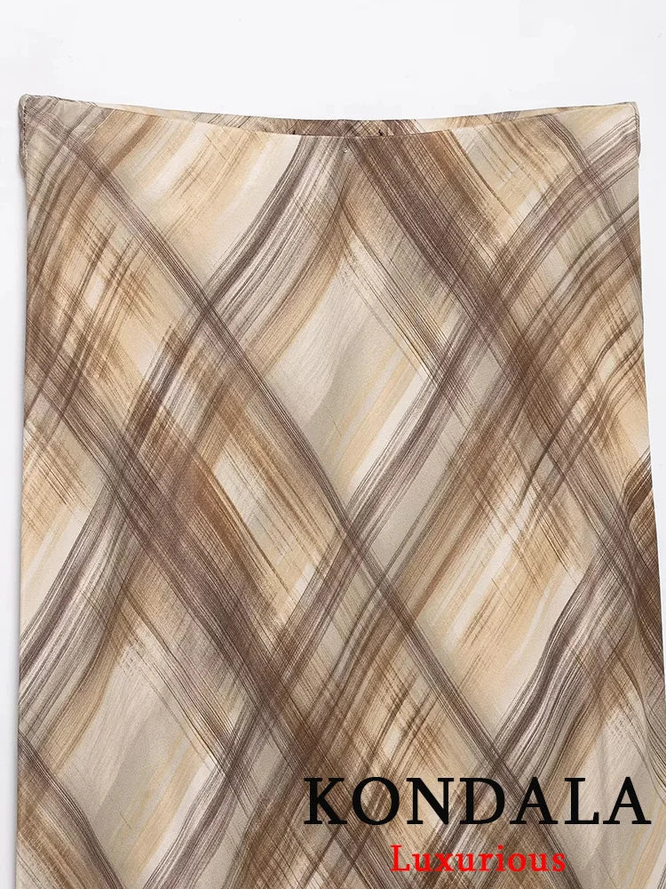 Jupe Satin Vintage Plaid Femme