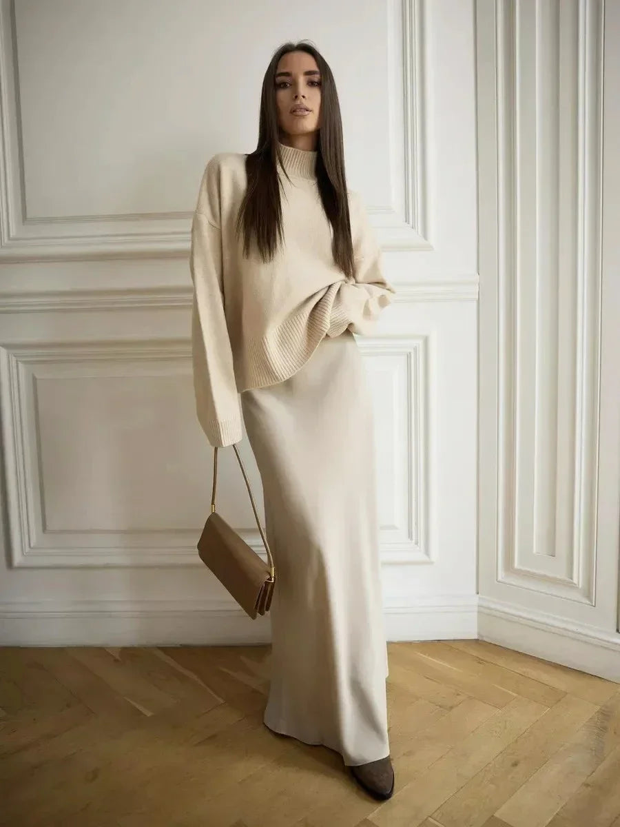 Jupe Satin Blanc cassé