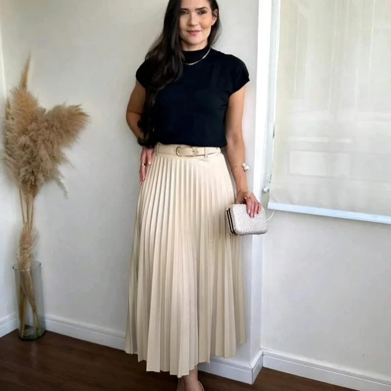 jupe plissée en satin