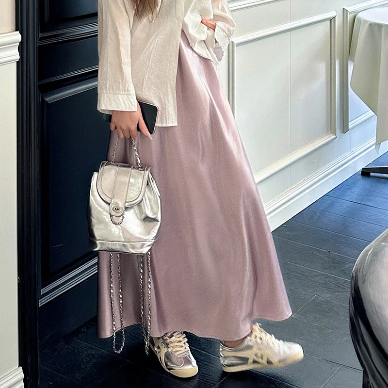 Jupe Satin Sirène Taille Haute Élégante