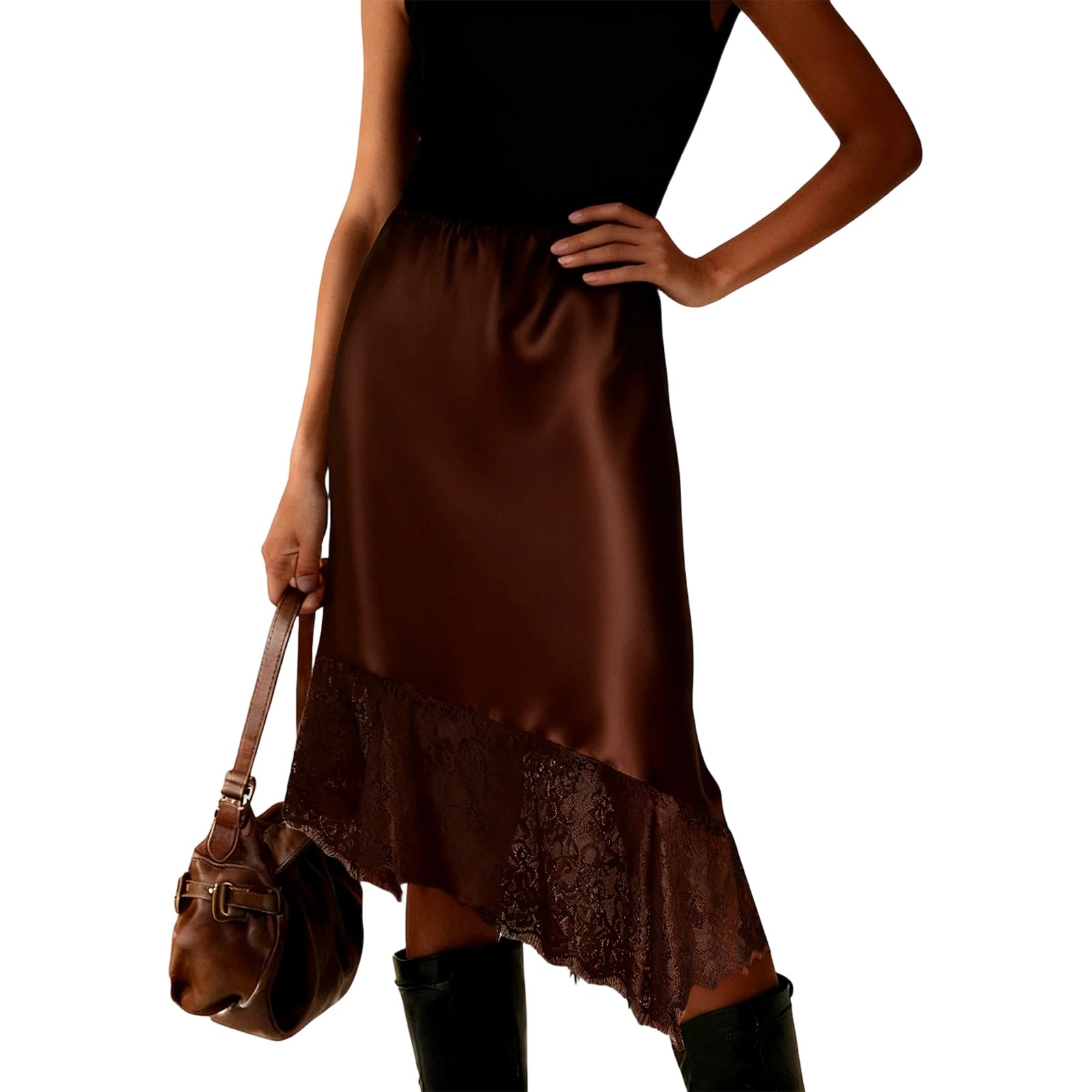 jupe en satin bordeaux Image