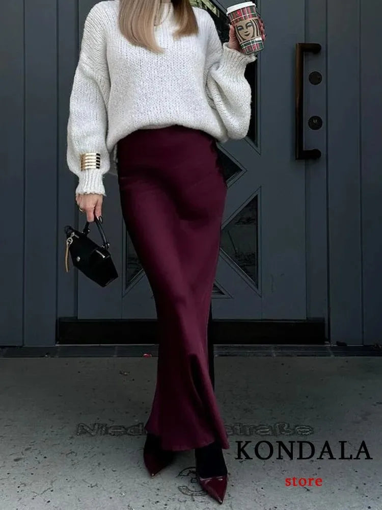 jupe en satin stretch