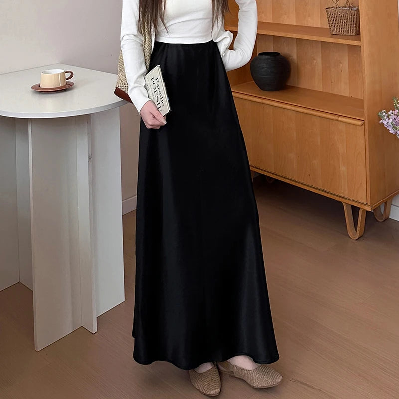 Jupe Satin Sirène Taille Haute Élégante