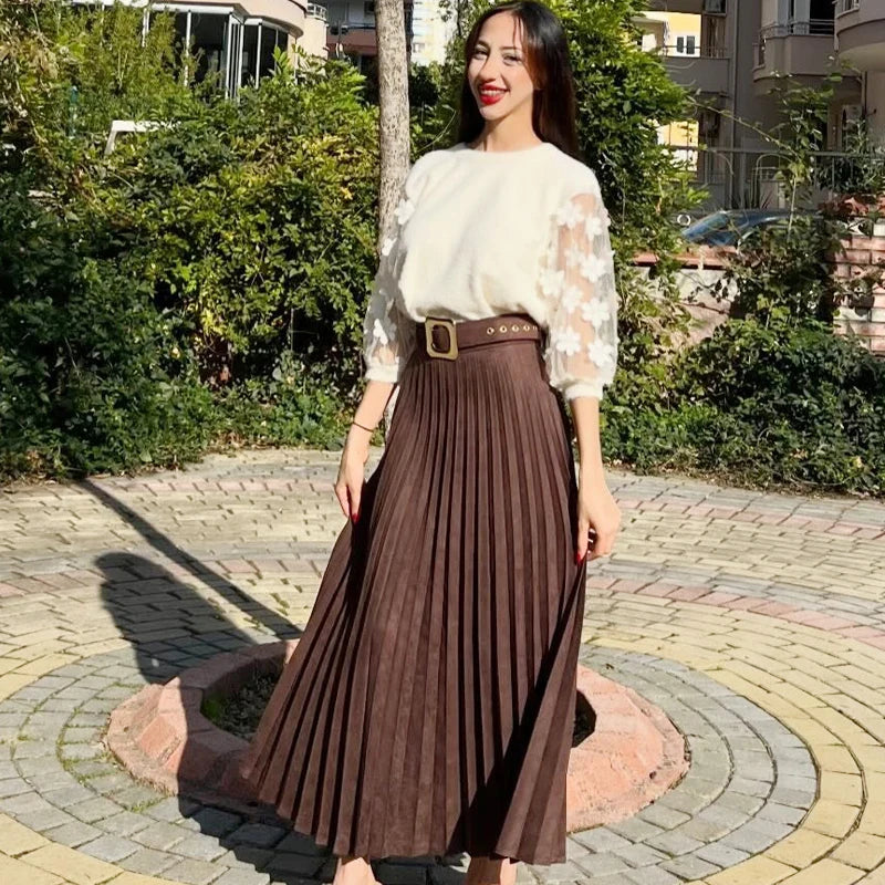 jupe plissée en satin