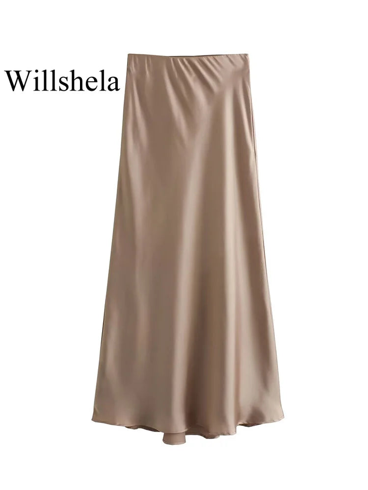 jupe en satin orange